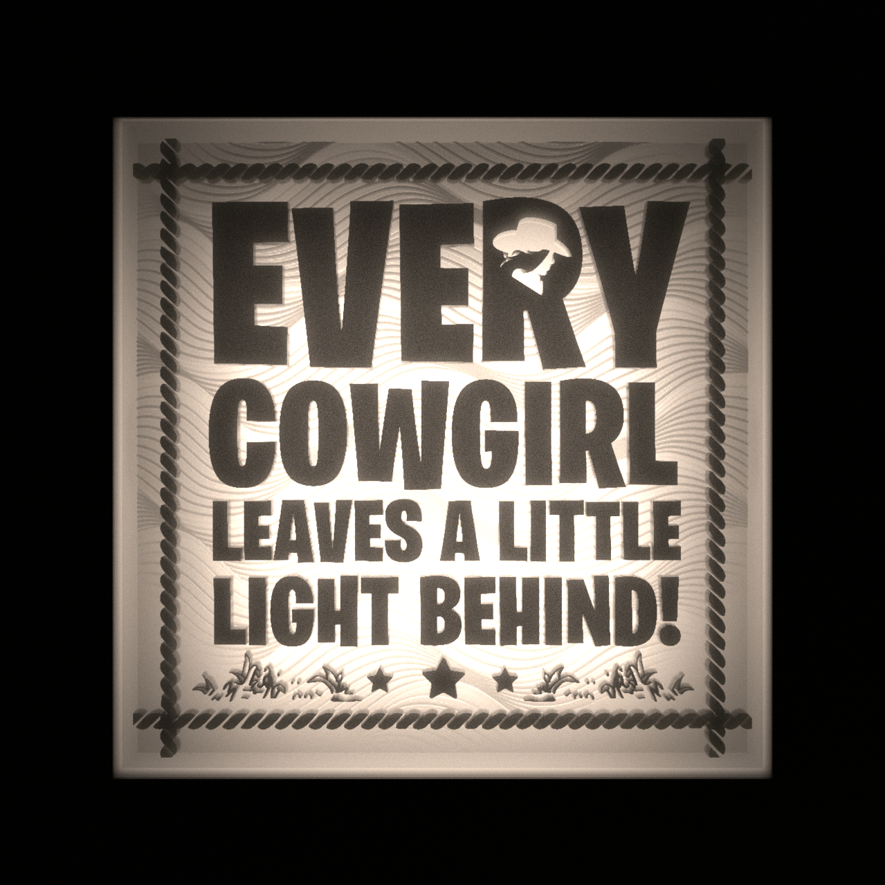EVERY COWGIRL LEAVES A LITTLE LIGHT BEHIND! - Interchangeable Plate Only